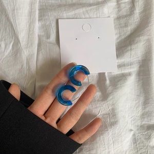 💙 Blue Acrylic Earring Hoop 💙